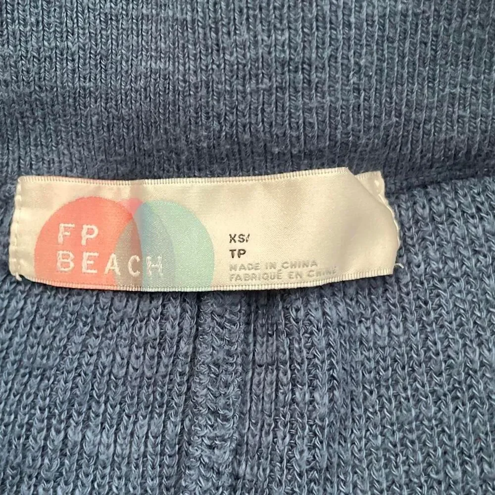 Free People FP Beach Malibu Surf Knit Shorts Navy XS Boho Coastal